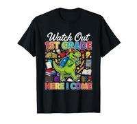 Cuidado Primer Grado Aquí Vengo Dino Primer Día de Escuela Niño Camiseta