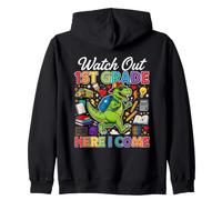 Cuidado Primer Grado Aquí Vengo Dino Primer Día de Escuela Niño Sudadera con Capucha
