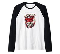 Cuidado, Puede Que no contraataque, Pero mi Dios lo hará Camiseta Manga Raglan