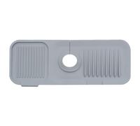 CUIDAKJ 37 x 14 cm Alfombrilla para Grifo,Atrapar Gotas,Tapete Grifo de Cocina,Protector contra Salpicaduras,Almohadilla de Secado de Agua,Tapete Silicona Fregadero con Drenaje para Encimeras-Gris