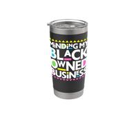 Cuidando mi negocio de propiedad negra melanina hombres mujeres propietarios ceo Vaso térmico de acero inoxidable de doble pared