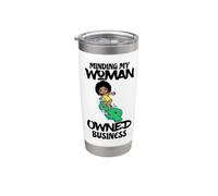Cuidando mi negocio propiedad de una mujer, jefa negra, melanina, hermana Vaso térmico de acero inoxidable de doble pared