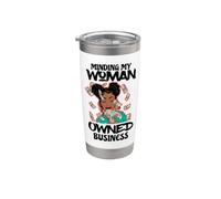 Cuidando mi negocio propiedad de una mujer, jefa negra, melanina, hermana Vaso térmico de acero inoxidable de doble pared