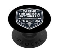 Cuidar a los Animales no es lo Que Hago Es quien Soy Cuidado Veterinario PopSockets PopGrip Adhesivo