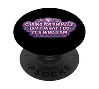 Cuidar a los Animales no es lo Que Hago Es quien Soy Mujer Veterinaria PopSockets PopGrip Adhesivo