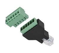 Cuifati 1 Conector Adaptador de Terminal de Tornillo RJ12 6P6C Macho a 6 Pines, Diseño Compacto con Plástico Ignífugo, para una Conexión Confiable