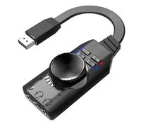Cuifati Adaptador de Tarjeta de Sonido USB de 7,1 Canales con Botón de Silencio, Control de Volumen, Función de Mezclador Virtual para Auriculares de PC y Portátil, Plug and Play
