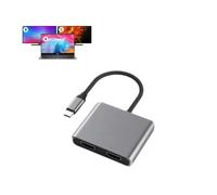 Cuifati Adaptador USB C a HDMI Dual 4K@60Hz, Soporte C a 2 HD Splitter Pantalla Extendida para Dispositivos Tipo, Estación de Acoplamiento Monitor Dual Compatible con Thunderbolt