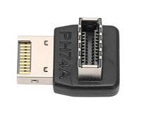 Cuifati Adaptador USB3.1 Type-E Codo de Dirección de 90 Grados, Adaptador de Panel Frontal USB Estable de Alto Rendimiento, de Placa Base USB 3.0 Plug and Play para una Fácil Instalación, Compacto
