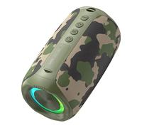 Cuifati Altavoz Bluetooth Portátil, Altavoz Inalámbrico de Rango Completo de 8W con Luces RGB, Sonido Envolvente de 360°, para Viajes de Fiesta en Casa Al Aire Libre (Camuflaje)