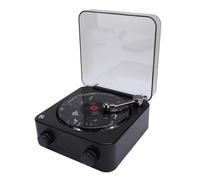 Cuifati Altavoz Bluetooth Portátil con Luz Nocturna, Altavoz Estéreo con Pantalla de Tiempo y Batería, Regalo de Lámpara de Escritorio Vintage con Graves Ricos para Viajes, Camping y (Negro brillante)