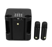 Cuifati Altavoz de Karaoke Inalámbrico, Máquina de Karaoke Bluetooth con 2 Micrófonos Inalámbricos y Subwoofer, para Fiesta en Casa, Camping, Canto Al Aire Libre