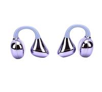 Cuifati Auriculares Abiertos con Clip, Auriculares Inalámbricos Bluetooth 5.4, Ligeros y Cómodos para Deportes, IPX5 con Cancelación de Ruido a Prueba de Agua (púrpura)