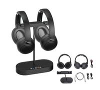 Cuifati Auriculares Inalámbricos Bluetooth Duales para Ver Televisión con Transmisor y Bases de Carga, Auriculares Estéreo de Alta Fidelidad para TV de Baja Latencia, Soporte para TV