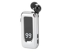 Cuifati Auriculares Inalámbricos Retráctiles Auriculares Estéreo V5.4 Micrófono con Cancelación de Ruido Clip en el Auricular Cómodos Manos Libres 18 Horas de Tiempo de (Silver)
