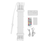 Cuifati Cable de Alimentación ARGB LED para PSU, Tira de Luz Flexible de Silicona con 120 LED de Alta Densidad y Efecto de Luz de Meteoro, para Cables de Alimentación (Controlador SK3 Blanco)