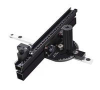 Cuifati Calibrador de Ingletes para Sierra de Mesa Compacto, Calibre Biselado de Aleación de Aluminio con Tope Abatible de Cerca de 360 mm y Topes Angulares para Accesorios de Corte