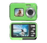 Cuifati Cámara Subacuática 4K, Cámara de Acción de 48 MP y 11,5 Pies con Tarjeta de 32 GB, Enfoque Automático, Pantalla Dual Frontal de 2,8 Pulgadas y Trasera de 1,7 Pulgadas, Zoom (Green)