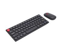 Cuifati Combo de Teclado y Ratón Inalámbricos, Teclado Inalámbrico de 2,4 GHz de 64 Teclas con Teclas Retro, Ratón de 1200 PPP con Receptor, Juego de y para PC, Ordenador (Black)