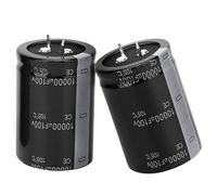 Cuifati Condensador Electrolítico de 10000uF 100V 105 ℃ 35x50 Mm, 2 Piezas Terminal a Presión de Lata Grande Larga Vida útil Baja Impedancia Alta Precisión Estable para Aplicaciones Electrónicas de