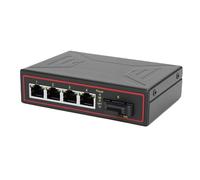 Cuifati Conmutador Ethernet Industrial, 1 Puerto SFP Gigabit 4 Puertos RJ45 de 10/100M con Cruce Automático MDI MDI-X para Monitoreo de Red