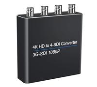 Cuifati Convertidor a SDI 4K 1 Entrada 4 Salidas, con Chip Plug and Play para Cámara de Cine en Casa