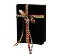 Cuifati Decoración Navideña Caja de Terciopelo Rojo para Elegantes Regalos Navideños y Cultura Residencial (6)