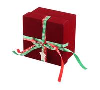 Cuifati Decoración Navideña Caja de Terciopelo Rojo para Elegantes Regalos Navideños y Cultura Residencial (14)