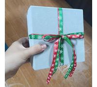 Cuifati Decoración Navideña Caja de Terciopelo Rojo para Elegantes Regalos Navideños y Cultura Residencial (35)