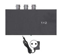 Cuifati Divisor SDI, Distribuidor SDI, convertidor SDI, Adaptador SDI con Ecualizador de indicador LED, recuperación de Reloj y Controlador de Cable, 100-240 V (Negro)(Enchufe Europeo)