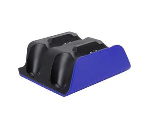 Cuifati Dock Dual Controller Charger, Almacenamiento Seguro de Ajuste sin Costuras Estación de Carga de Controlador Eficiente y Rápida para el de Consola de Juegos (Azul Negro)