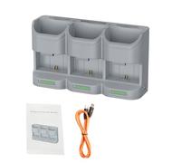 Cuifati Estuche para Cargador de Batería para Baterías Cargador Multifunción de 3 Ranuras con Indicadores LED, Almacenamiento de Tarjeta de Memoria con Capacidad para 2 Tarjetas SD 2 TF 1 Tipo B para