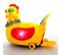 Cuifati Gallina Eléctrica Que Pone Huevos, Juguete para Caminar, Luces Coloridas para Niños, Juguetes Interactivos para Regalos de Cumpleaños y Navidad, Plástico Amarillo (Las gallinas ponedoras)