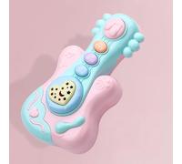 Cuifati Instrumento Musical para Niños Pequeños Aprendizaje Educativo Preescolar Multifunción, Suave y sin Rebabas, Tambor Manual, Ejercicio del Sentido de la Música (guitarra rosa)