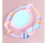 Cuifati Instrumento Musical para Niños Pequeños Aprendizaje Educativo Preescolar Multifunción, Suave y sin Rebabas, Tambor Manual, Ejercicio del Sentido de la Música (Tambor de cuentas rosa)