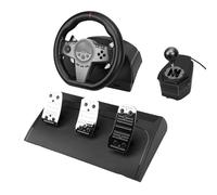 Cuifati Juego de Volante de Carreras para Juegos, Volante de PC con Rotación de 270°, de Carrera con Pedales y Palanca de Cambios para PC NintendoSwitch Juegos de Carreras