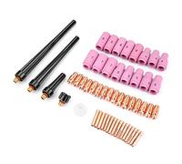 Cuifati Kit de Piezas del Cuerpo de la Antorcha de Soldadura TIG, Juego de Copas de Boquilla de Lente de Gas de 53 Piezas para WP-9 20 25, Reemplazo de Consumibles de Cortador de de
