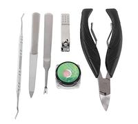 Cuifati Kit de Tratamiento de Uñas Encarnadas, 50 Tiras Correctoras de Uñas con Lima y Herramienta Elevadora, Acero Inoxidable, Cubiertas de Silicona Suave para los Dedos, Alivio Rápido