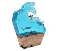 Cuifati Luz Nocturna LED Ocean Surfing Lámpara Decorativa Hecha a Mano para Dormitorio y Oficina con Efecto 3D Resina Sintética y Madera 1 Unidad