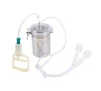 Cuifati Máquina de Ordeño Manual Botella de Acero Inoxidable que Ahorra Esfuerzo de 2000 Ml Kit de Ordeño Portátil para Granja Lechera, Granja de Ovejas y Planta de Leche con Tapa Transparente
