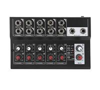 Cuifati Mezclador de de 10 Canales, Consola Mezcladora de Sonido Estéreo Portátil con 10 Conectores de Entrada de Micrófono para Grabación de Música en Karaoke en Casa (Enchufe de la UE)