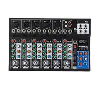 Cuifati Mezclador de Sonido BT USB de 7 Canales con Luz Indicadora LED, Consola de Mezcla Profesional para Transmisión en Vivo en el Escenario en Casa con Alimentación Fantasma de 48 V, Compatible con