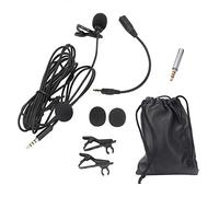 Cuifati Micrófono de Clip de Solapa, micrófono de Clip de Solapa de Doble Solapa de 1,5 m con Enchufe de 3,5 mm,micrófono de Modo de Recogida omnidireccional con Clips de Metal computado