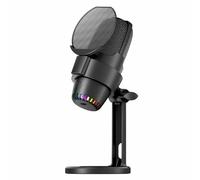 Cuifati Micrófono USB para Juegos para PC, Micrófono de Condensador para Computadora con Soporte, Botón de Silencio, Filtro Pop, Luz Colorida - Accesorios de Grabación para Jugadores