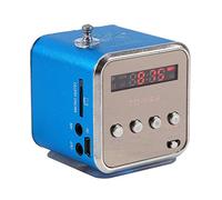 Cuifati Mini Altavoz Reproductor de música Radio FM portátil Ligera Estéreo PC Soporte de Moda Tarjeta TF y Disco U Plug and Play Soporte de Archivos FAT16/FAT32(Azul)