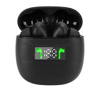 Cuifati Mini Auricular con Pantalla LED LCD de Alimentación, Sonido Estéreo Binaural para una Comunicación Clara, Fácil de Cambiar de Canción, para Personas Activas, Diseño Liviano, Negro (Black)