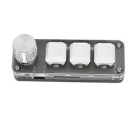 Cuifati Mini Teclado de 3 Teclas con Perilla, Teclado Mecánico Macro de una Mano, 3 Teclas Totalmente Programables, para Oficina, Juegos, Música, Medios, Control Industrial, Etc.
