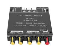 Cuifati Placa Amplificadora Bluetooth 5.0 2.1 Canales 50W+50W+100W Módulo Amplificador de Potencia de Subwoofer con Control de Graves Agudos Entrada Auxiliar para Altavoces Domésticos