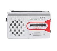 Cuifati Radio Portátil, Radio de Transistores de Bolsillo Am FM con Batería con Altavoz y Conector para Auriculares, para el Hogar Al Aire Libre (Rojo Plateado)