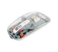 Cuifati Ratón Inalámbrico Bluetooth, Ratón de Computadora Recargable USB C Completamente Transparente, Modo Dual BT5.1 2.4G, 4 dpi Luces de Respiración Coloridas Ratones Silenciosos para (Verde)